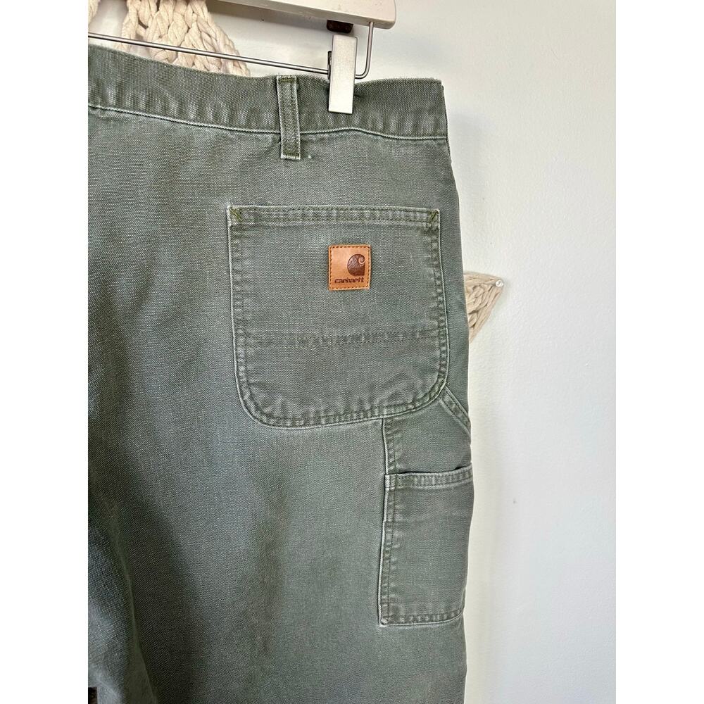 Carhartt B11 MOS Dungaree Fit Khaki Green Carpenter Pants 42 X 36 - Picture 4 of 5